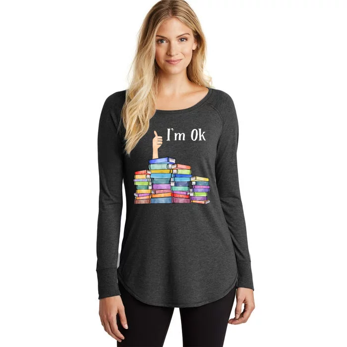 Reading Book Lovers Im Ok National Book Lovers Day Women's Perfect Tri Tunic Long Sleeve Shirt