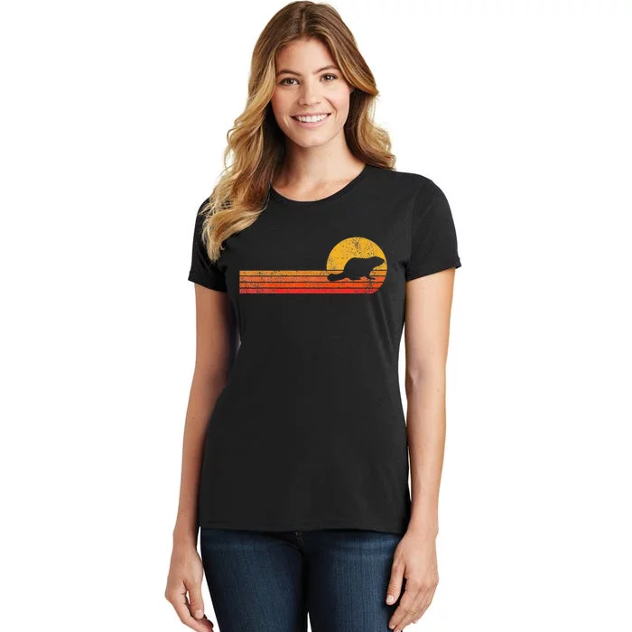 Retro Beaver Lover Funny Beaver Vintage Women's T-Shirt