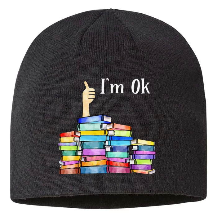 Reading Book Lovers I'm Ok National Book Lovers Day 8 1/2in Sustainable Knit Beanie