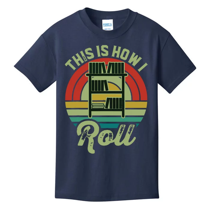 Retro Book Librarian This Is How I Roll Book Kids T-Shirt