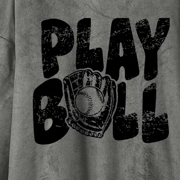 Retro Baseball Lover Team Sport Play Ball Baseball Game Day Hooded Wearable Blanket