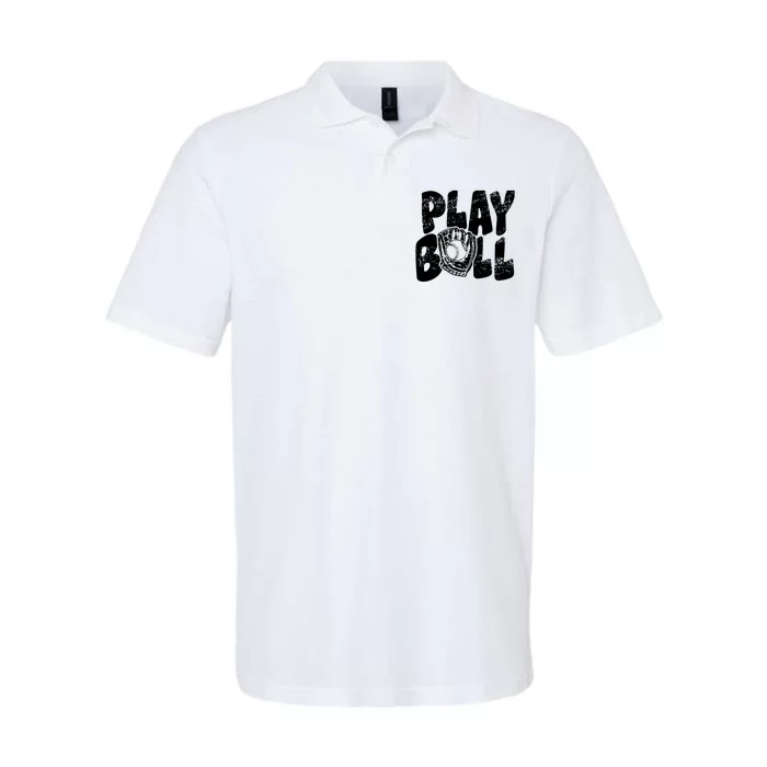 Retro Baseball Lover Team Sport Play Ball Baseball Game Day Softstyle Adult Sport Polo