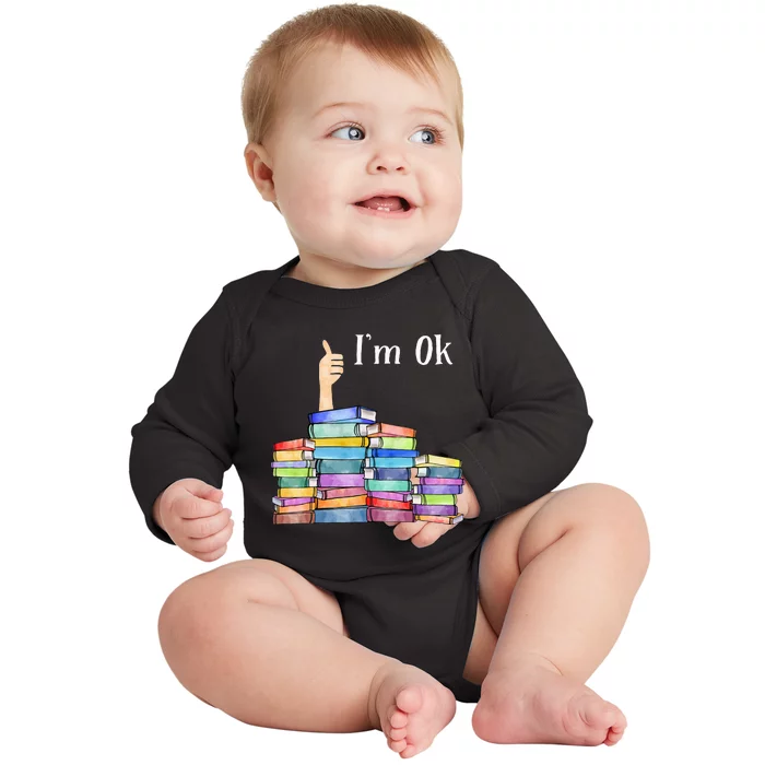 Reading Book Lovers I'm Ok National Book Lovers Day Baby Long Sleeve Bodysuit