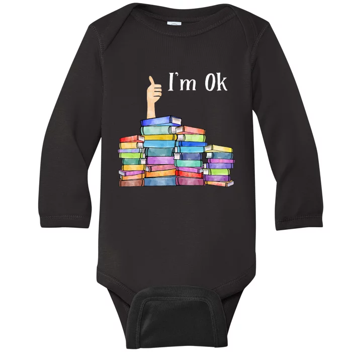 Reading Book Lovers I'm Ok National Book Lovers Day Baby Long Sleeve Bodysuit