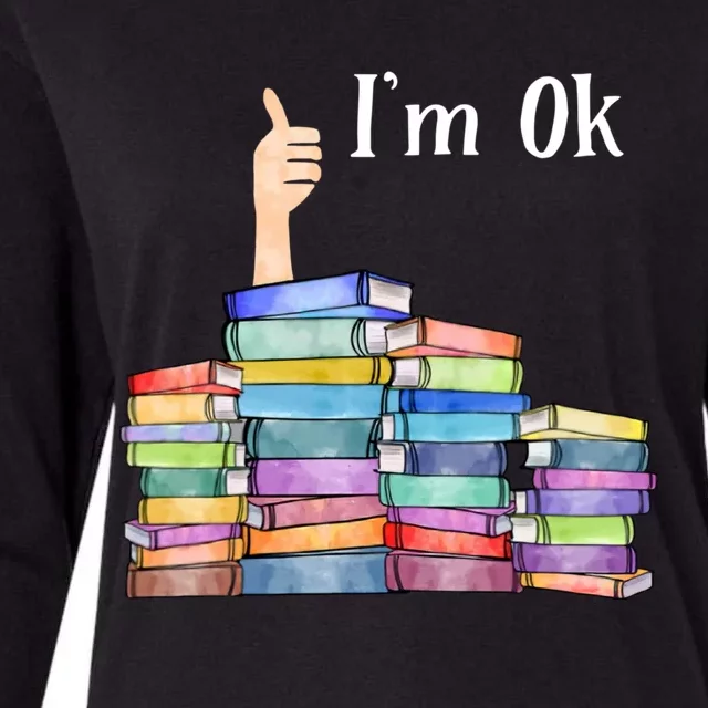 Reading Book Lovers Im Ok National Book Lovers Day Womens Cotton Relaxed Long Sleeve T-Shirt