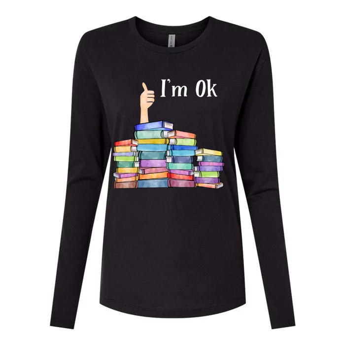 Reading Book Lovers Im Ok National Book Lovers Day Womens Cotton Relaxed Long Sleeve T-Shirt