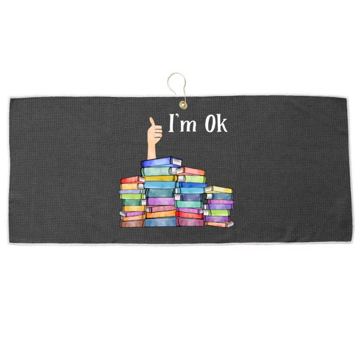 Reading Book Lovers Im Ok National Book Lovers Day Large Microfiber Waffle Golf Towel