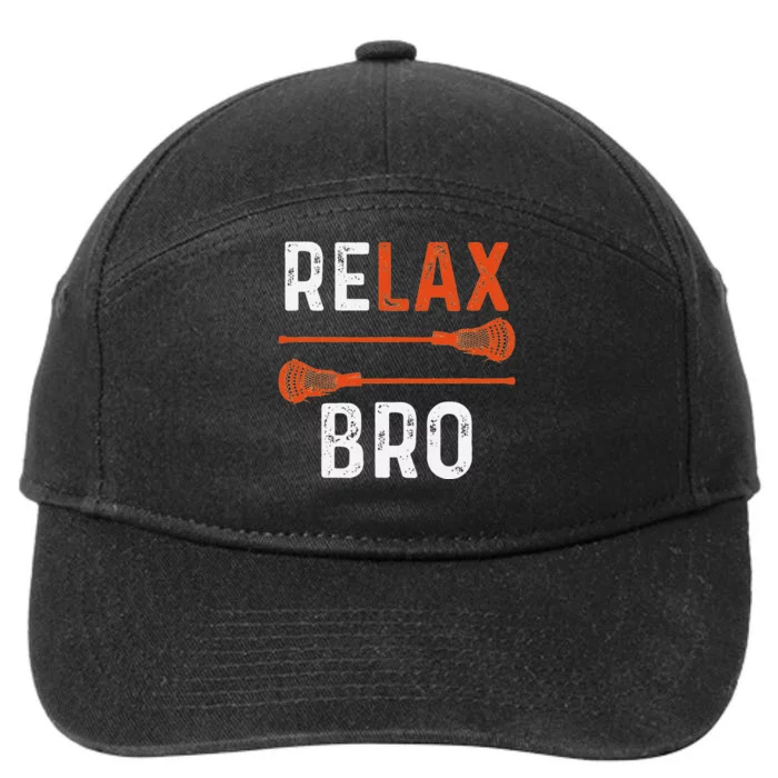 Relax Bro Lacrosse Sports Team Game 7-Panel Snapback Hat