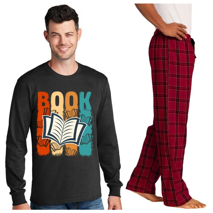 Retro Book Lovers Bookish Bookworm Gift Long Sleeve Pajama Set