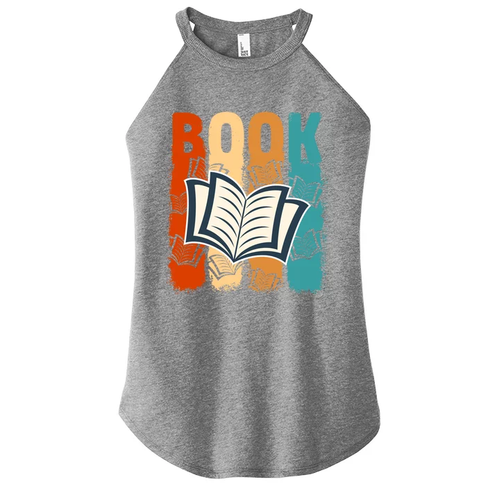 Retro Book Lovers Bookish Bookworm Gift Women’s Perfect Tri Rocker Tank