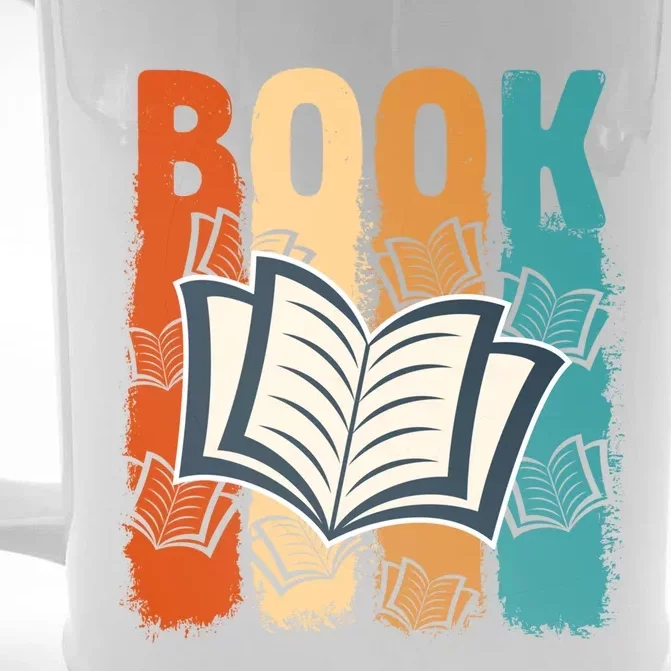 Retro Book Lovers Bookish Bookworm Gift Front & Back Beer Stein