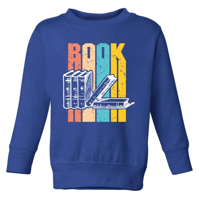 Retro Book Lovers Bookish Bookworm Cute Gift Toddler Sweatshirt