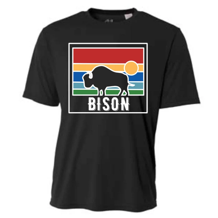 Retro Bison Logo Cooling Performance Crew T-Shirt