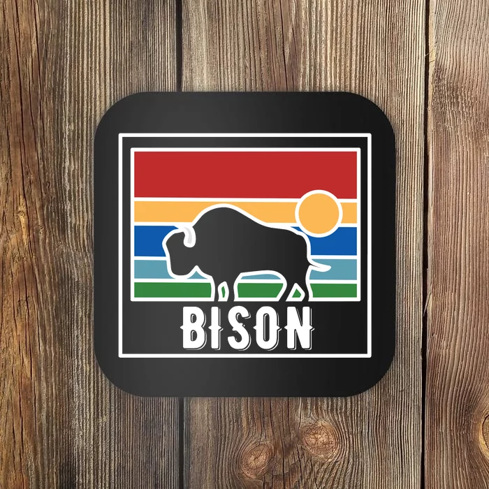 Retro Bison Logo Coaster