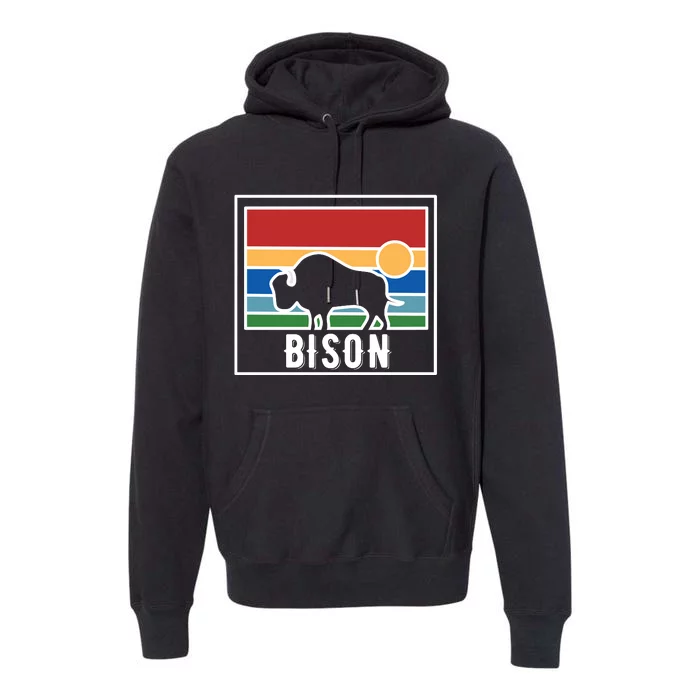 Retro Bison Logo Premium Hoodie