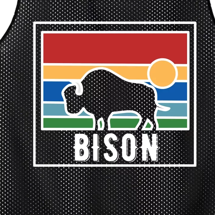 Retro Bison Logo Mesh Reversible Basketball Jersey Tank