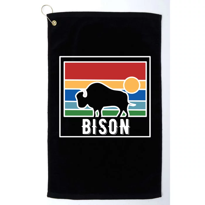 Retro Bison Logo Platinum Collection Golf Towel