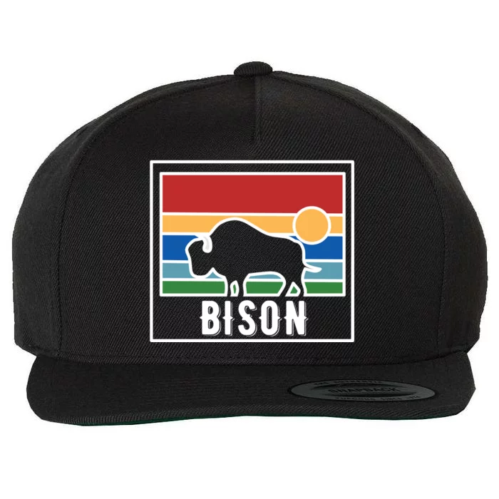 Retro Bison Logo Wool Snapback Cap