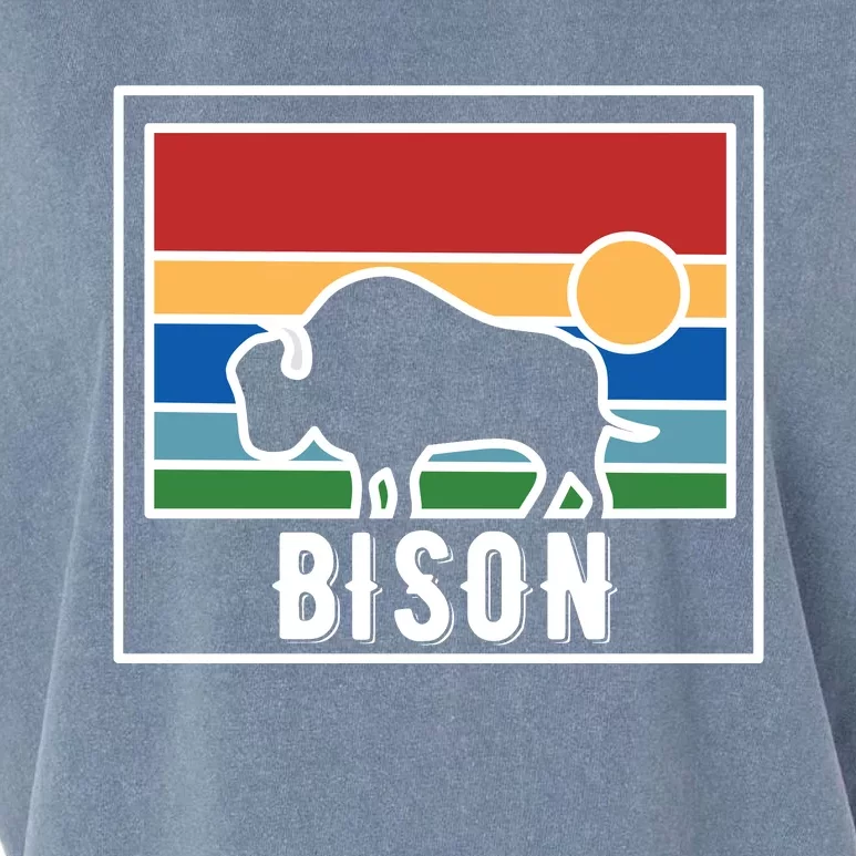 Retro Bison Logo Garment-Dyed Women's Muscle Tee