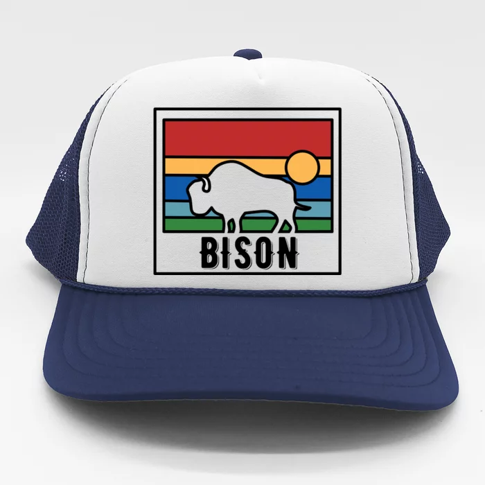 Retro Bison Logo Trucker Hat