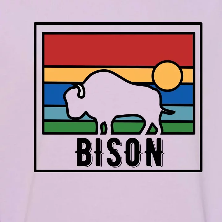 Retro Bison Logo Garment-Dyed Sweatshirt