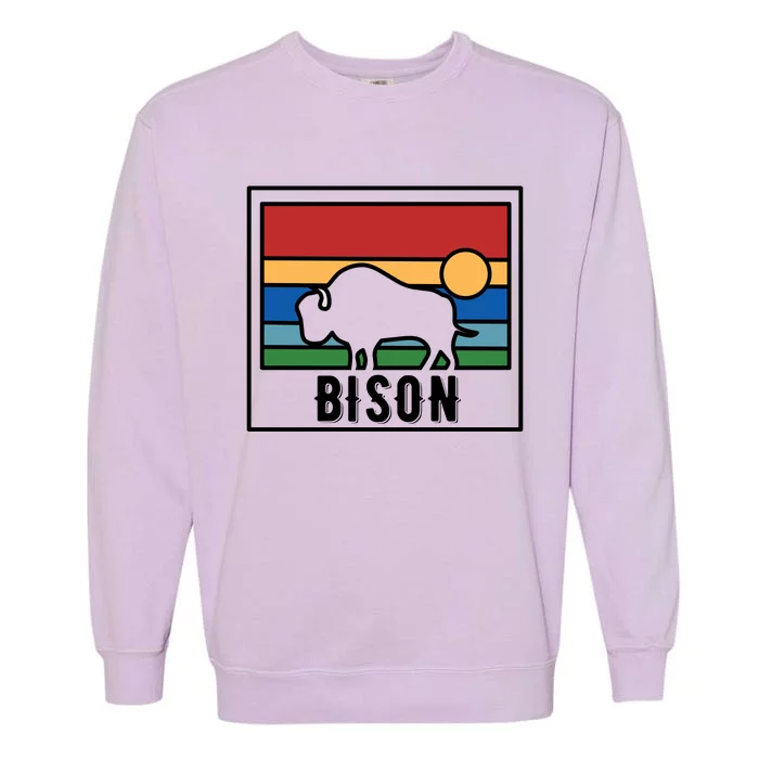 Retro Bison Logo Garment-Dyed Sweatshirt