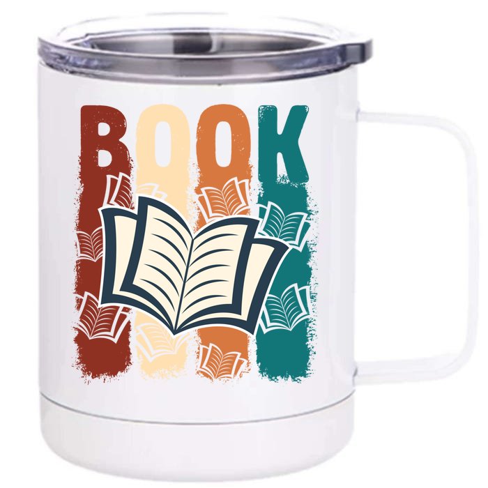 Retro Book Lovers Bookish Bookworm Gift Front & Back 12oz Stainless Steel Tumbler Cup