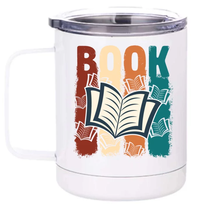 Retro Book Lovers Bookish Bookworm Gift Front & Back 12oz Stainless Steel Tumbler Cup