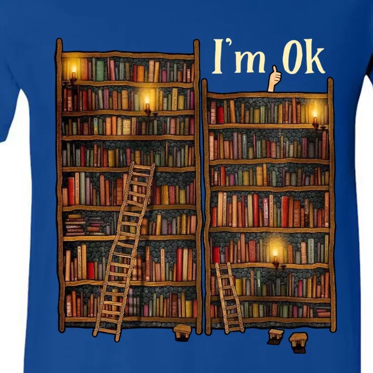 Reading Book Lovers I'm Ok National Book Lovers Day Gift V-Neck T-Shirt