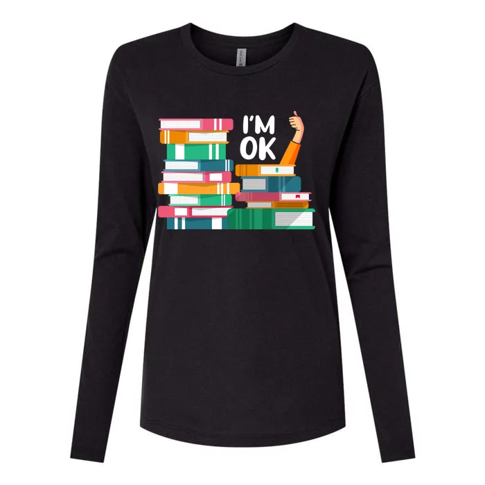 Reading Book Lovers I'm Ok National Book Lovers Day Cute Gift Womens Cotton Relaxed Long Sleeve T-Shirt