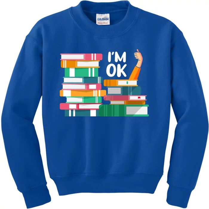 Reading Book Lovers I'm Ok National Book Lovers Day Cute Gift Kids Sweatshirt