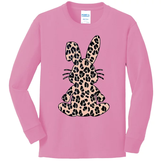 Rabbit Bunny Leopard Pattern Funny Easter Bunny Costume Kids Long Sleeve Shirt