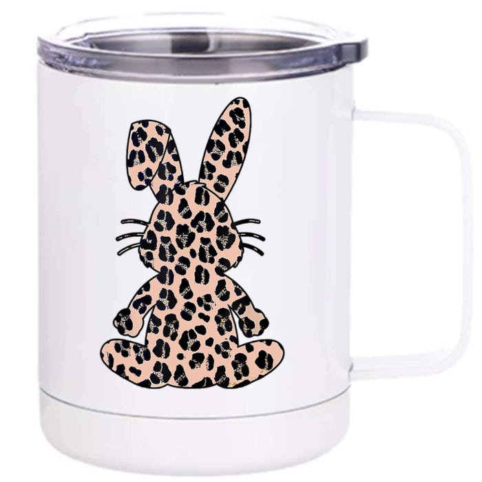 Rabbit Bunny Leopard Pattern Funny Easter Bunny Costume Front & Back 12oz Stainless Steel Tumbler Cup