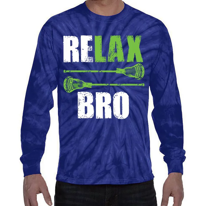 Relax Bro Lacrosse Sports Team Game Tie-Dye Long Sleeve Shirt