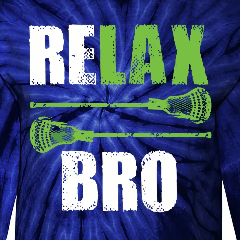 Relax Bro Lacrosse Sports Team Game Tie-Dye Long Sleeve Shirt