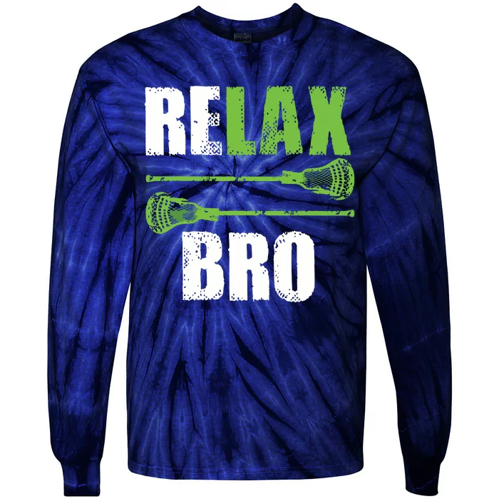 Relax Bro Lacrosse Sports Team Game Tie-Dye Long Sleeve Shirt