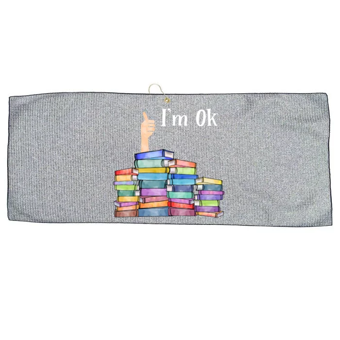 Reading Book Lovers I'm Ok National Book Lovers Day Gift Large Microfiber Waffle Golf Towel