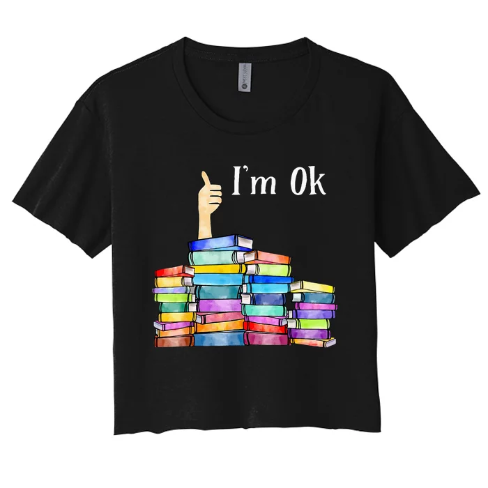 Reading Book Lovers IM Ok National Book Women's Crop Top Tee