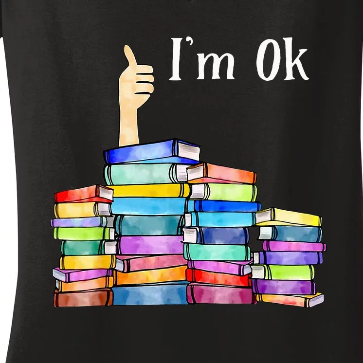 Reading Book Lovers IM Ok National Book Women's V-Neck T-Shirt