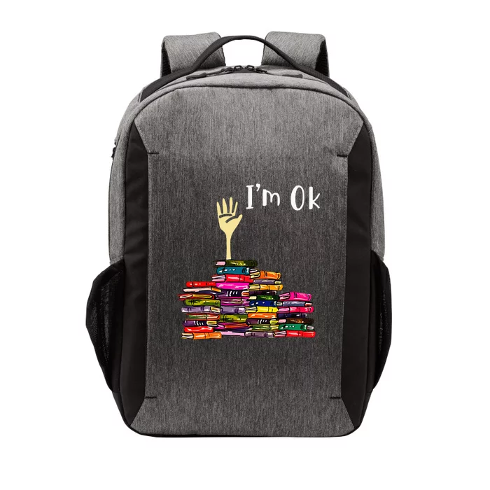 Reading Books Librarian Reader Nerd I'm Ok Teacher School Vector Backpack