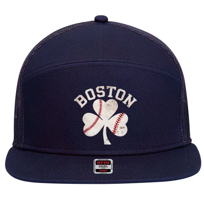 Retro Boston Lover 7 Panel Mesh Trucker Snapback Hat