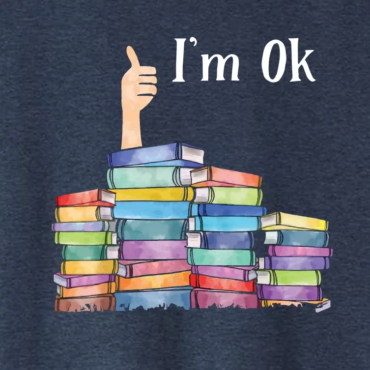 Reading Book Lovers I'm Ok National Book Lovers Day Women's Crop Top Tee