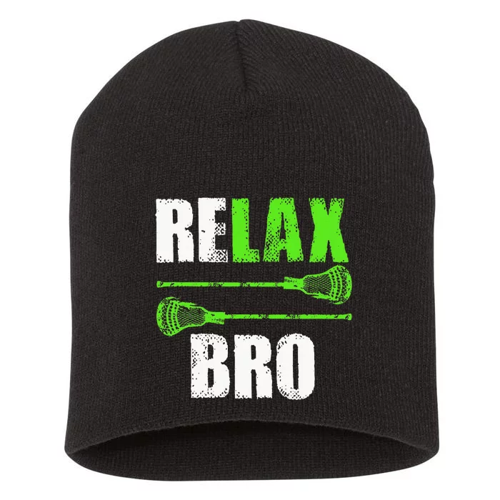 Relax Bro Lacrosse Sports Team Game Short Acrylic Beanie