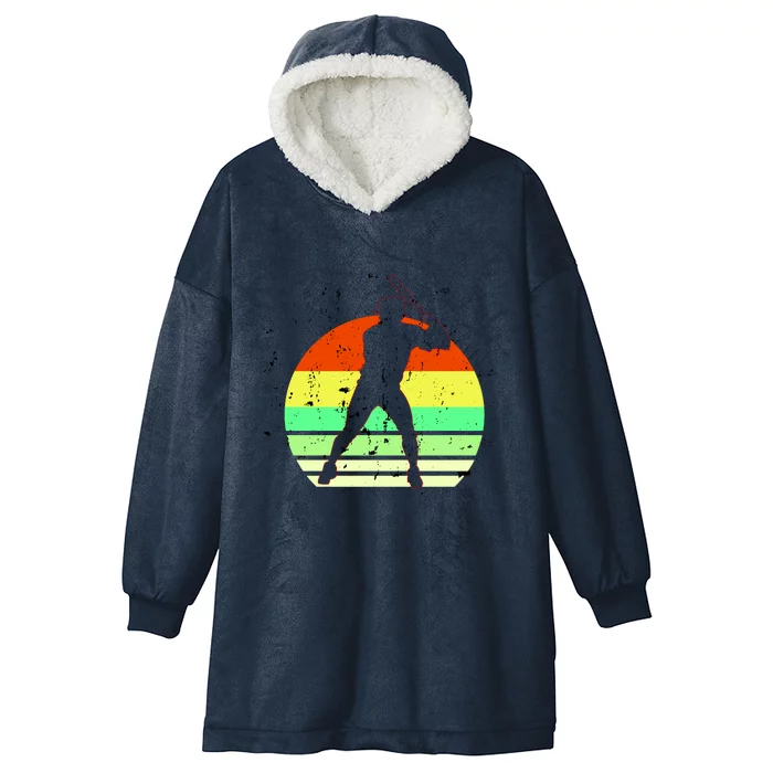 Retro Baseball Logo Hooded Wearable Blanket