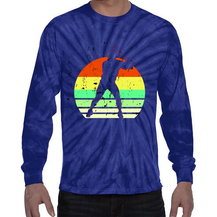 Retro Baseball Logo Tie-Dye Long Sleeve Shirt