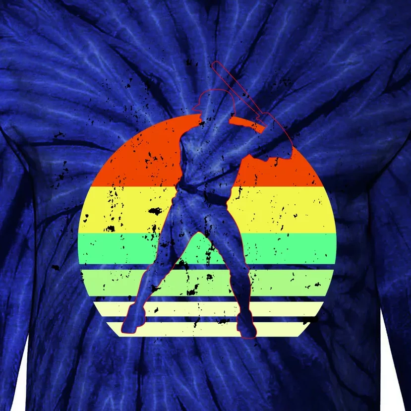 Retro Baseball Logo Tie-Dye Long Sleeve Shirt