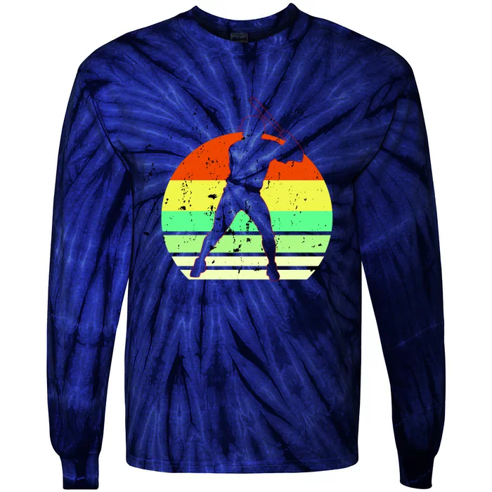 Retro Baseball Logo Tie-Dye Long Sleeve Shirt