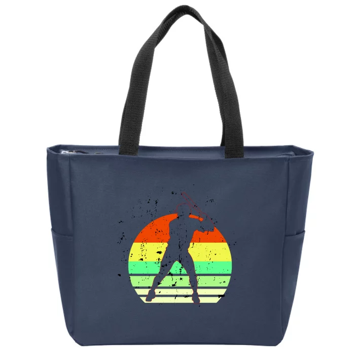 Retro Baseball Logo Zip Tote Bag