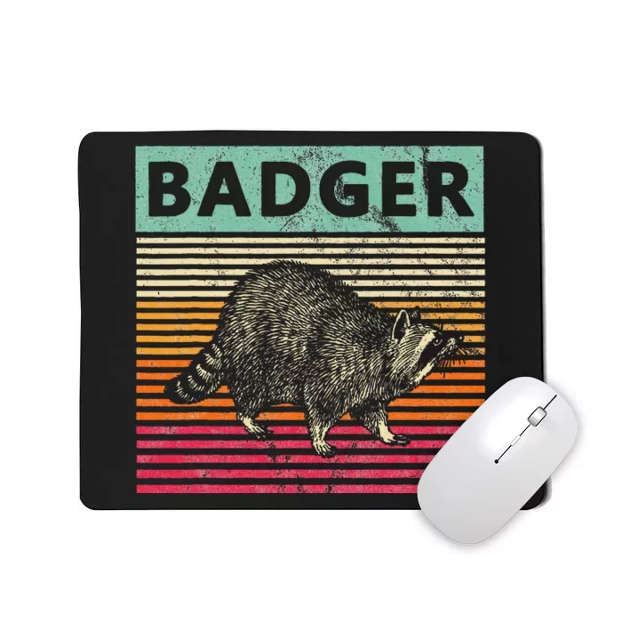 Retro Badger Love Honey Badgers Mousepad