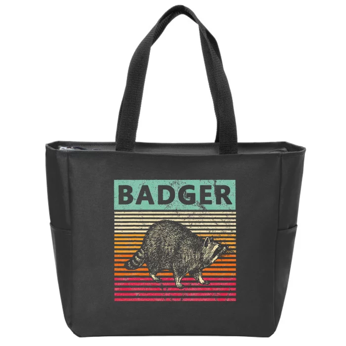 Retro Badger Love Honey Badgers Zip Tote Bag